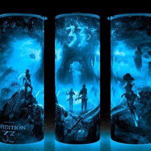 Glow in the Dark Clair Obsur Expedition 33 Gaming Cup Mug Tumbler 20oz